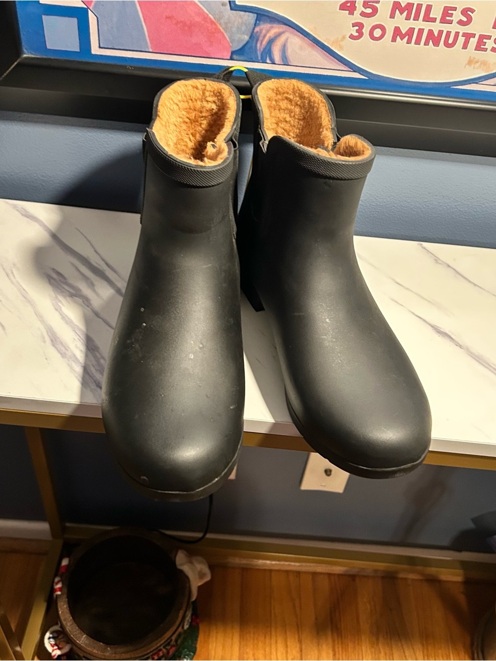 Chooka Waterproof Fur Lined Utility Boots Ankle Rain Booties